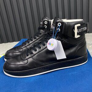 Louis Vuitton Rivoli High Top Sneakers Black Leather 7.5 LV or 8.5 US 41.5 EUR